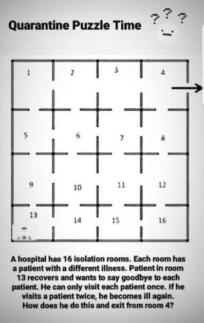 A Hospital Has 16 Isolation Rooms Puzzle Answer Newz Square - if you join this roblox game you cant leave roblox isolator