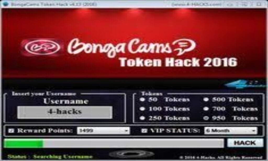 Bongacams Token Hack Generator Online 2020 - 2021