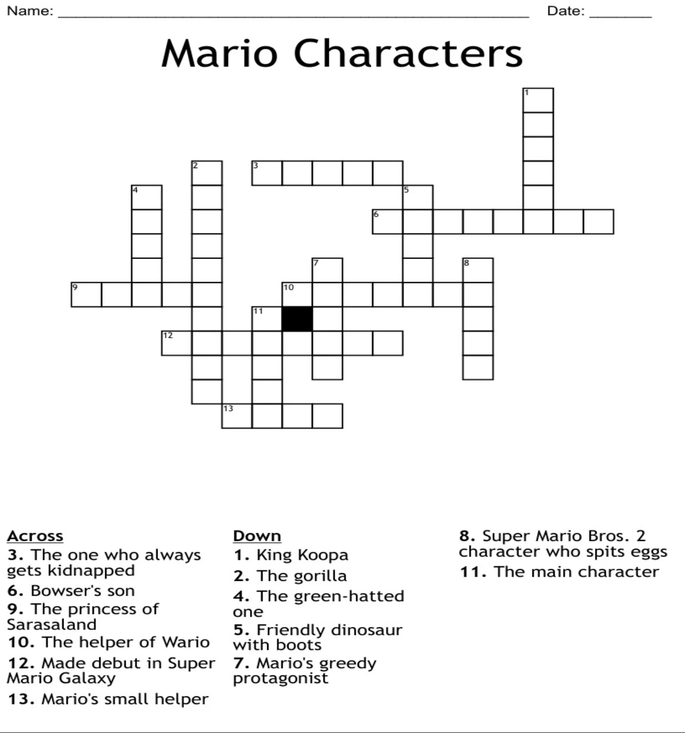 Dinosaur In Super Mario Games Crossword