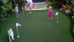 Putting Game Played On A Circular Area On A Lawn