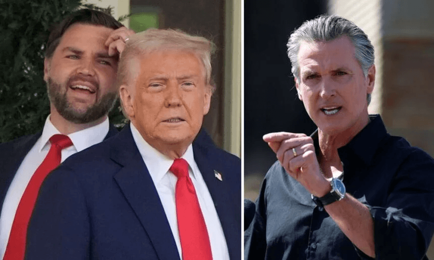 Newsom Rips Trump and Vance