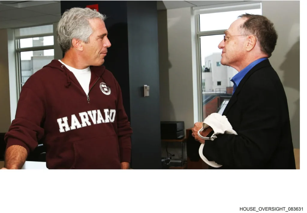 Jeffrey Epstein with Alan Dershowitz. (House Oversight Committee)
