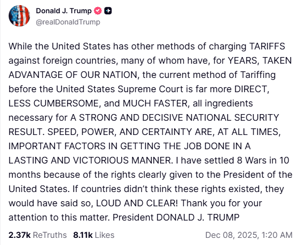 Donald Trump via Truth Social 