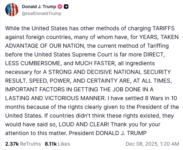 Donald Trump via Truth Social