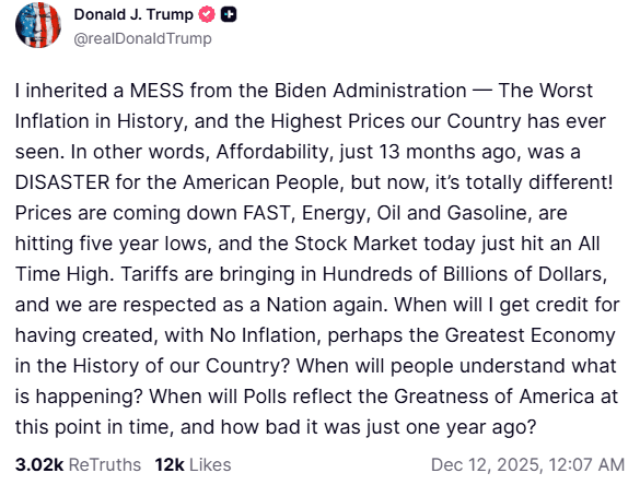 Donald Trump via Truth Social