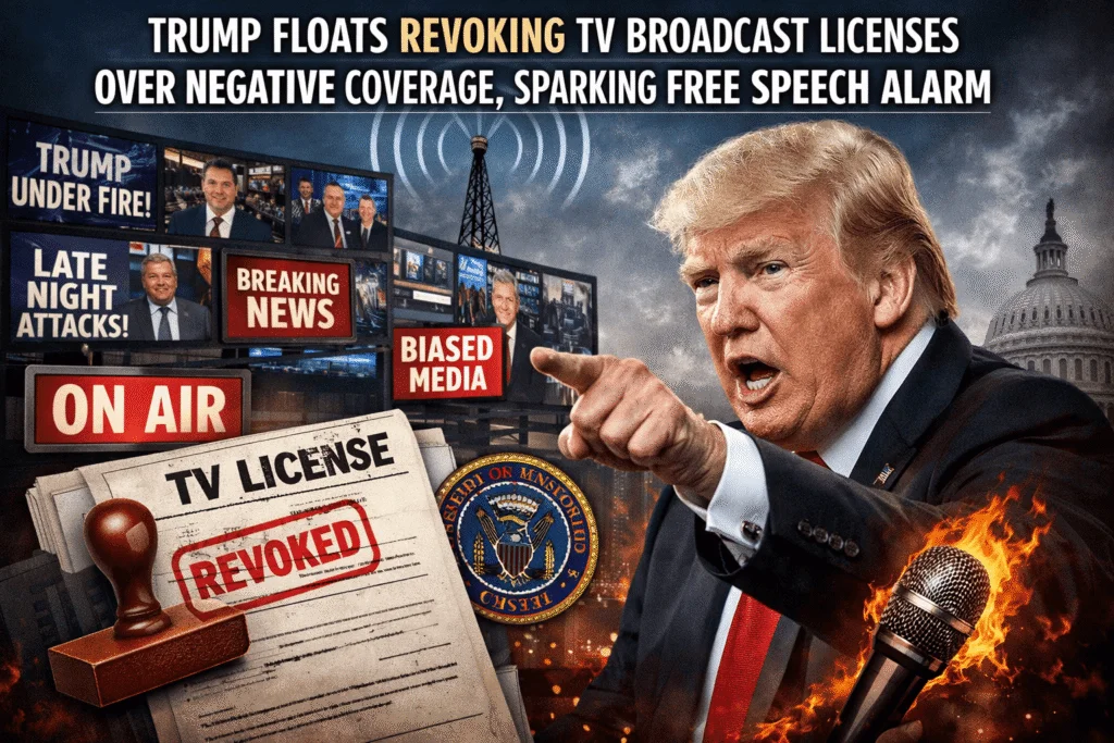 Trump Floats Revoking TV Broadcast Licenses Over Negative Coverage, Sparking Free Speech Alarm