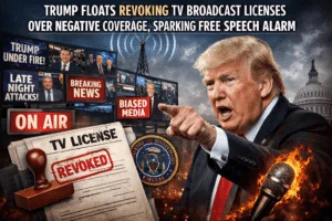 Trump Floats Revoking TV Broadcast Licenses Over Negative Coverage, Sparking Free Speech Alarm