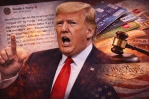 Trump Suggests His Late-Night Truth Social Post Capping Credit Card Rates Is ‘the Law’