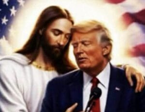 President-Donald-Trump-shared-an-AI-generated-image-of-Jesus-hugging-him-on-Truth-Social-Wednesday