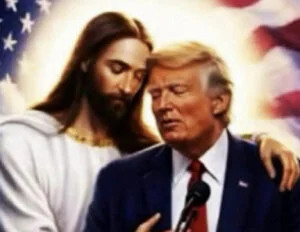 President-Donald-Trump-shared-an-AI-generated-image-of-Jesus-hugging-him-on-Truth-Social-Wednesday