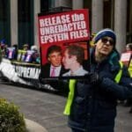 Trump-Epstein Images Projected on Hotel Ahead of White House Correspondents’ Dinner